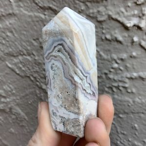 Indonesian Blue Crazy Lace Agate & Chalcedony Quartz Mini Tower / !!Free Gift!!